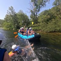 rafting boat on foodie adventure