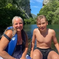 Great experience for kids Grandma and a nephew on a river Cetina raftng