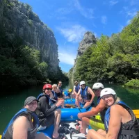Gruop enjoying summer in Croatia during rafting on Cetina Split Group enjoying summer in Croatia while rafting