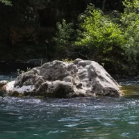 Thee rock in a cetina river, closeup